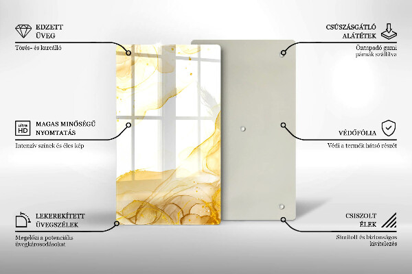 Tagliere in vetro Astrazione dorata