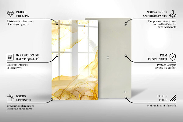 Tagliere in vetro Astrazione dorata