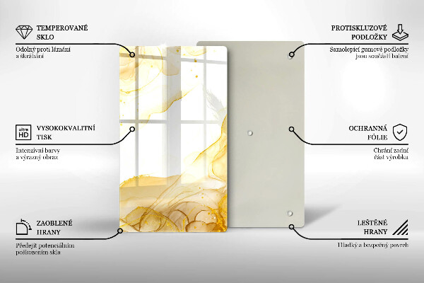 Tagliere in vetro Astrazione dorata