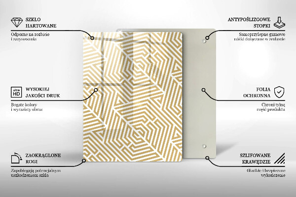 Tagliere in vetro Astrazione dorata