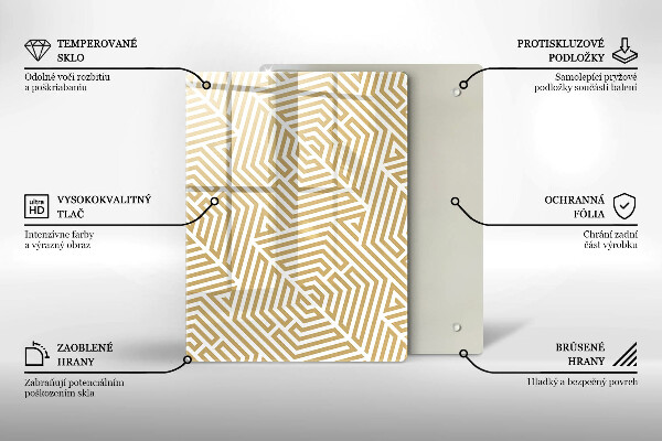 Tagliere in vetro Astrazione dorata