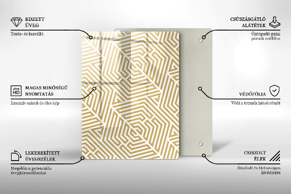 Tagliere in vetro Astrazione dorata