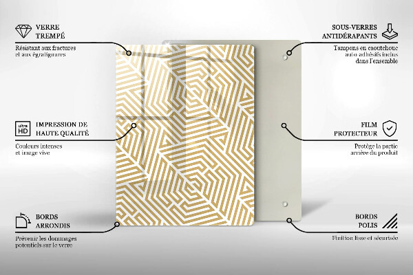 Tagliere in vetro Astrazione dorata