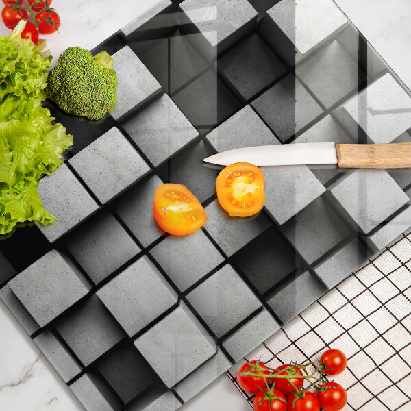 Tagliere in vetro Quadrati astratti 3D