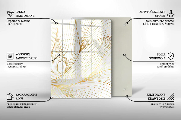 Tagliere in vetro Quadrati astratti 3D