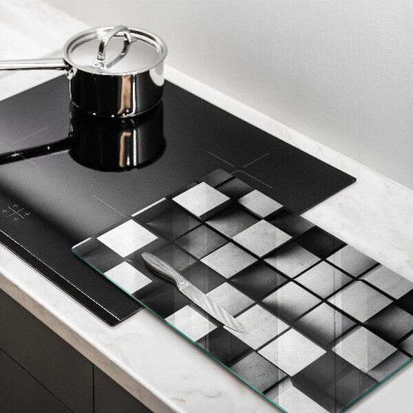 Tagliere in vetro Quadrati astratti 3D