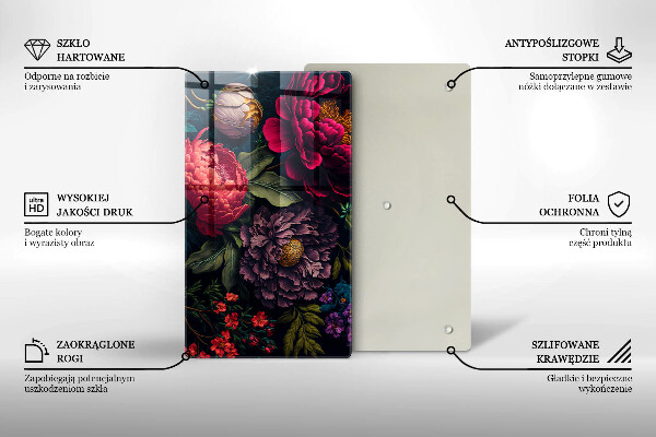 Tagliere in vetro Bellissimi fiori