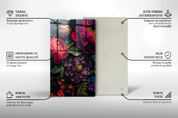 Tagliere in vetro Bellissimi fiori