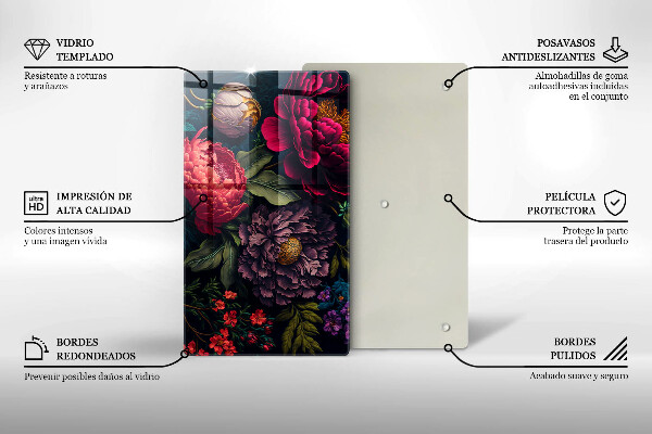 Tagliere in vetro Bellissimi fiori