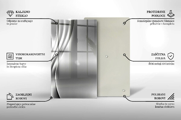Tagliere in vetro Struttura in metallo