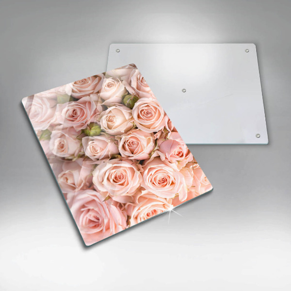 Tagliere in vetro Bouquet di rose delicate