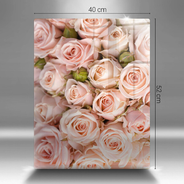 Tagliere in vetro Bouquet di rose delicate