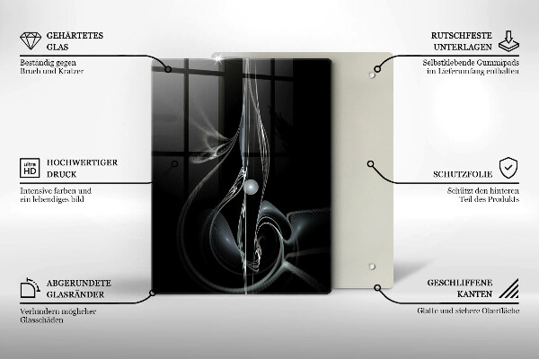 Tagliere in vetro Bouquet di rose delicate