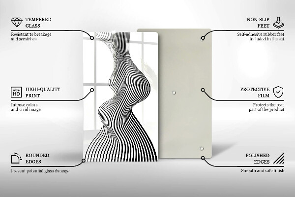Tagliere in vetro Astrazione lineare