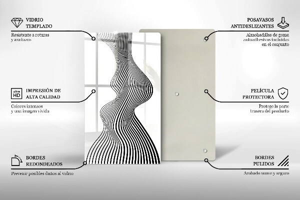 Tagliere in vetro Astrazione lineare