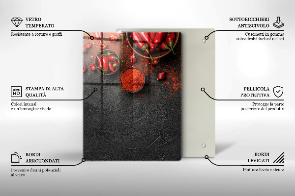Tagliere in vetro Struttura in marmo con oro