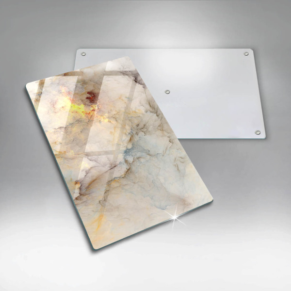 Tagliere in vetro Struttura in marmo con oro