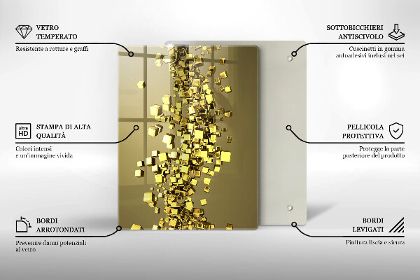 Tagliere in vetro Astrazione di forme 3D