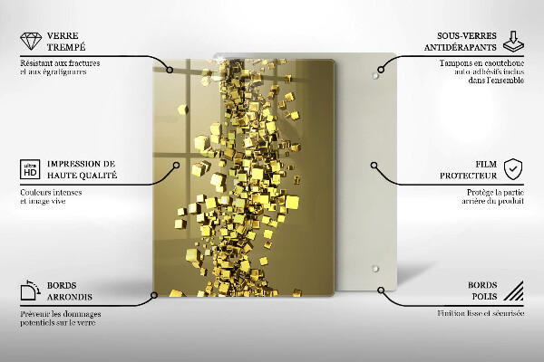 Tagliere in vetro Astrazione di forme 3D