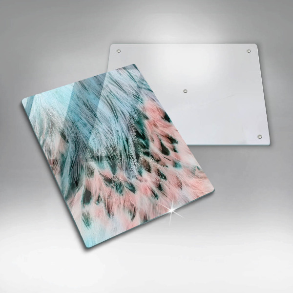 Tagliere in vetro Piume di uccelli boho