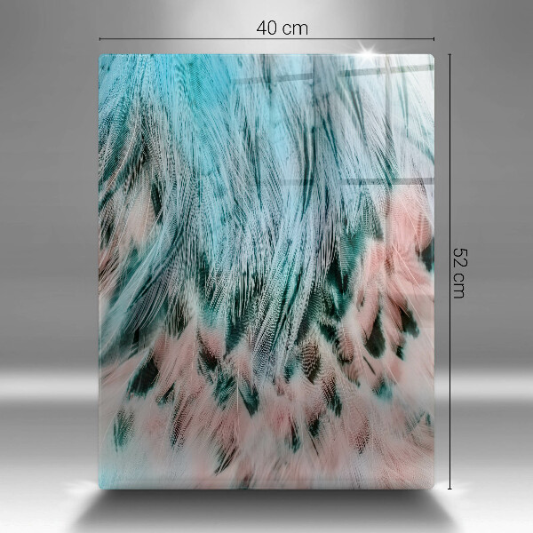 Tagliere in vetro Piume di uccelli boho