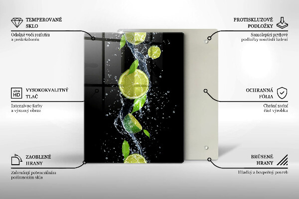 Tagliere in vetro Piume di uccelli boho