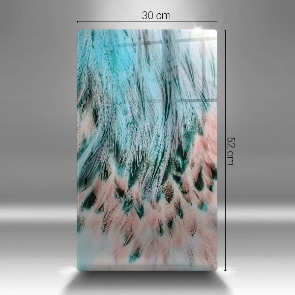 Tagliere in vetro Piume di uccelli boho