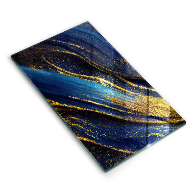 Tagliere in vetro Astrazione blu navy
