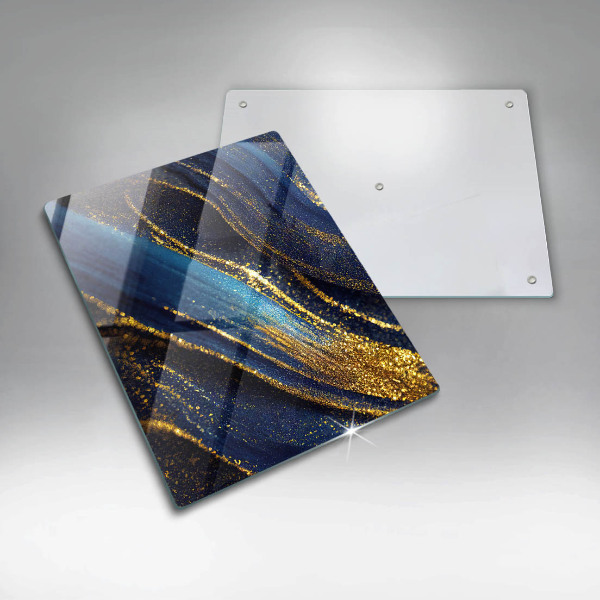 Tagliere in vetro Astrazione blu navy