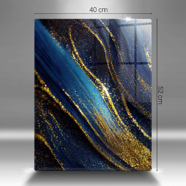Tagliere in vetro Astrazione blu navy
