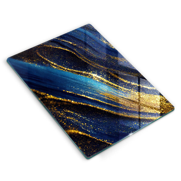 Tagliere in vetro Astrazione blu navy