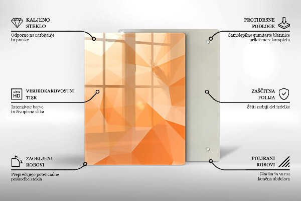 Tagliere in vetro Astrazione blu navy