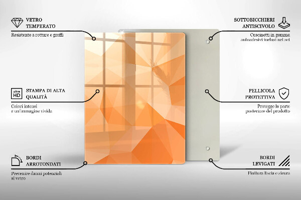 Tagliere in vetro Astrazione blu navy