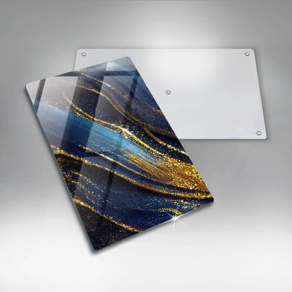 Tagliere in vetro Astrazione blu navy