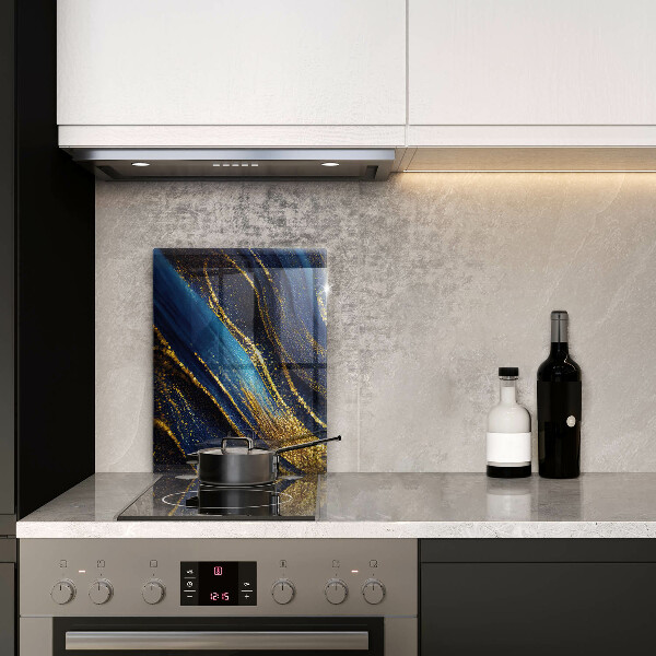 Tagliere in vetro Astrazione blu navy