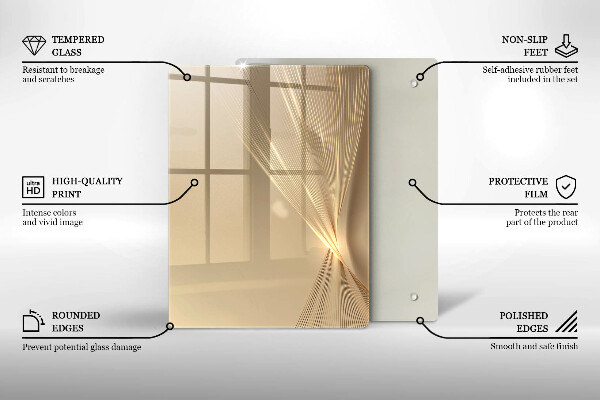 Tagliere in vetro Messa nera astratta