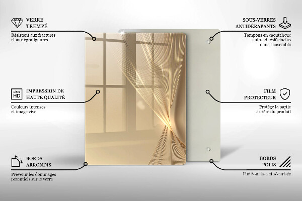 Tagliere in vetro Messa nera astratta