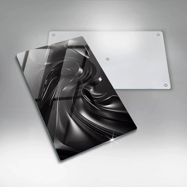 Tagliere in vetro Messa nera astratta