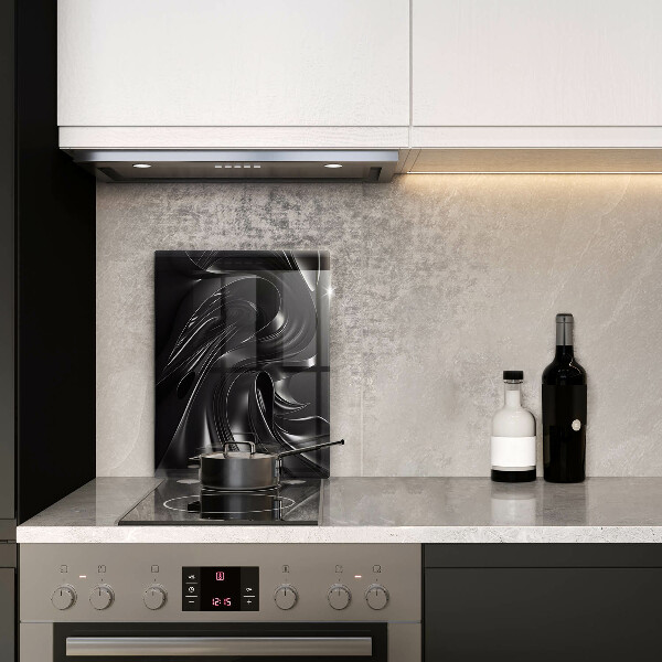 Tagliere in vetro Messa nera astratta