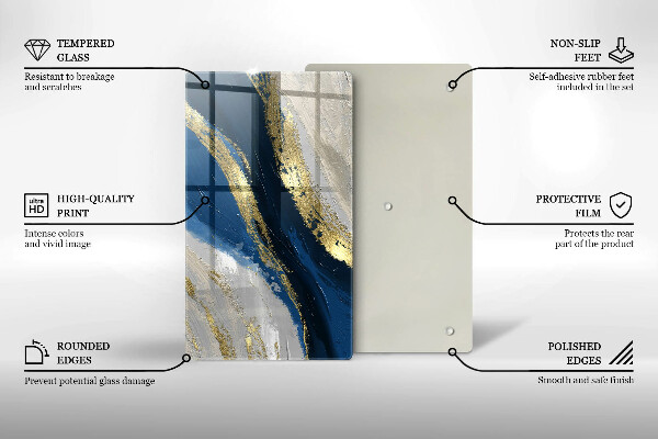 Tagliere in vetro Texture con oro