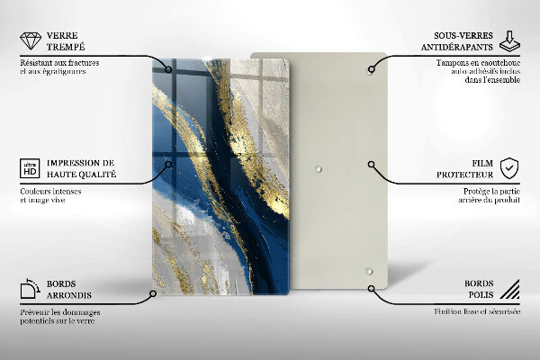 Tagliere in vetro Texture con oro