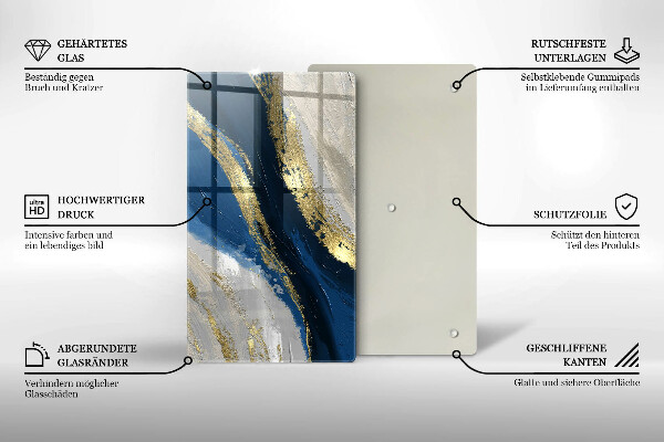 Tagliere in vetro Texture con oro