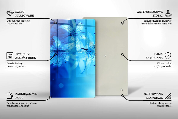 Tagliere in vetro Fiori blu