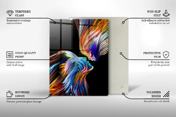 Tagliere in vetro Fiori blu