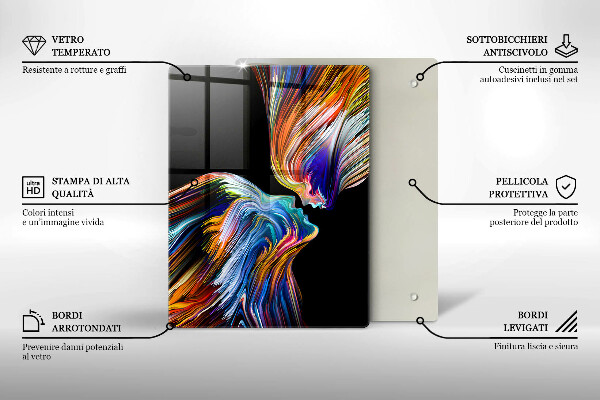 Tagliere in vetro Fiori blu