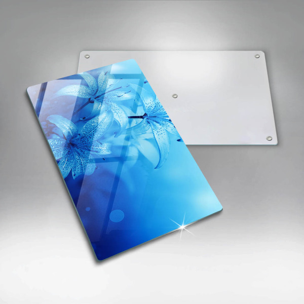 Tagliere in vetro Fiori blu