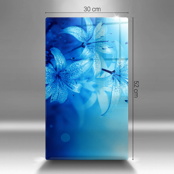 Tagliere in vetro Fiori blu