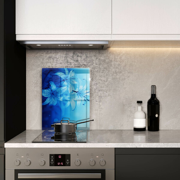 Tagliere in vetro Fiori blu