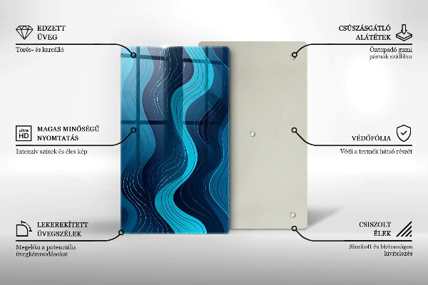 Tagliere in vetro Onde astratte