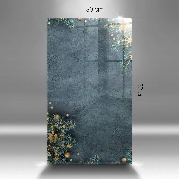 Tagliere in vetro decorazioni natalizie